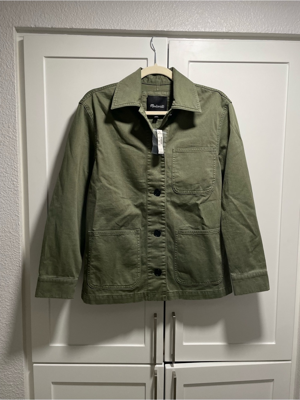 NWT Madewell Classic Chore Utility Pocket Jacket Cotton Twill Faded Ivy Green